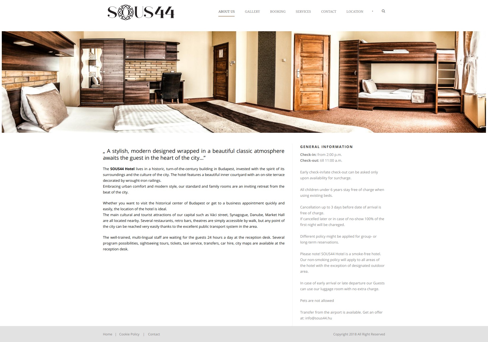 ￼«Munkáinkból: Sous44 Hotel » Weboldal készítés | Linux szerver karbantartás | Technikai SEO > info@webrockets.hu